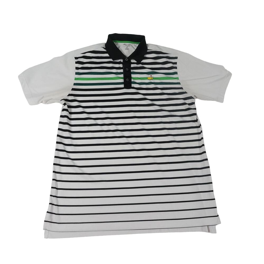 Masters Tech Augusta National Performance Striped Golf Polo Shirt Men's XL